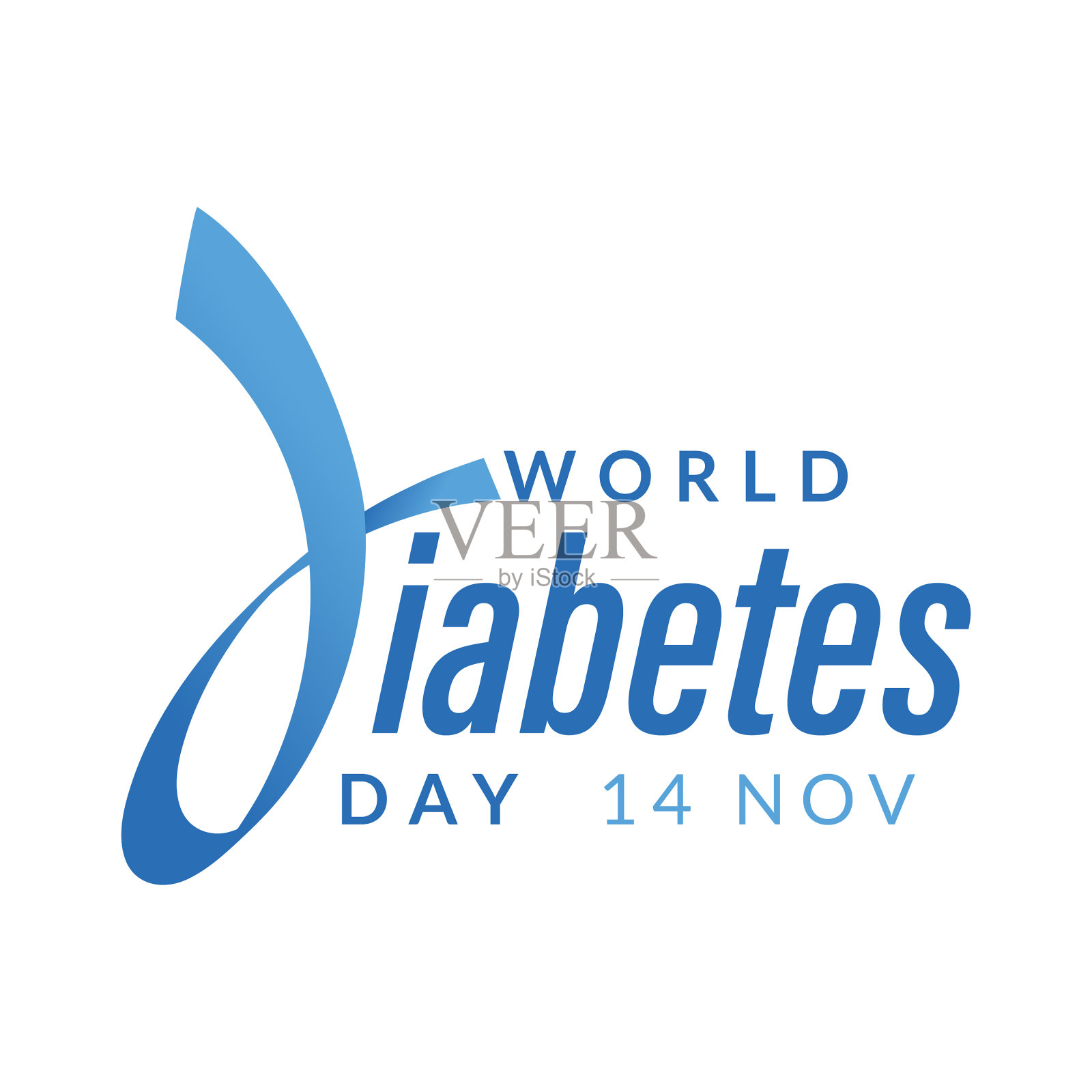 世界糖尿病日意识设计用蓝色插画图片素材