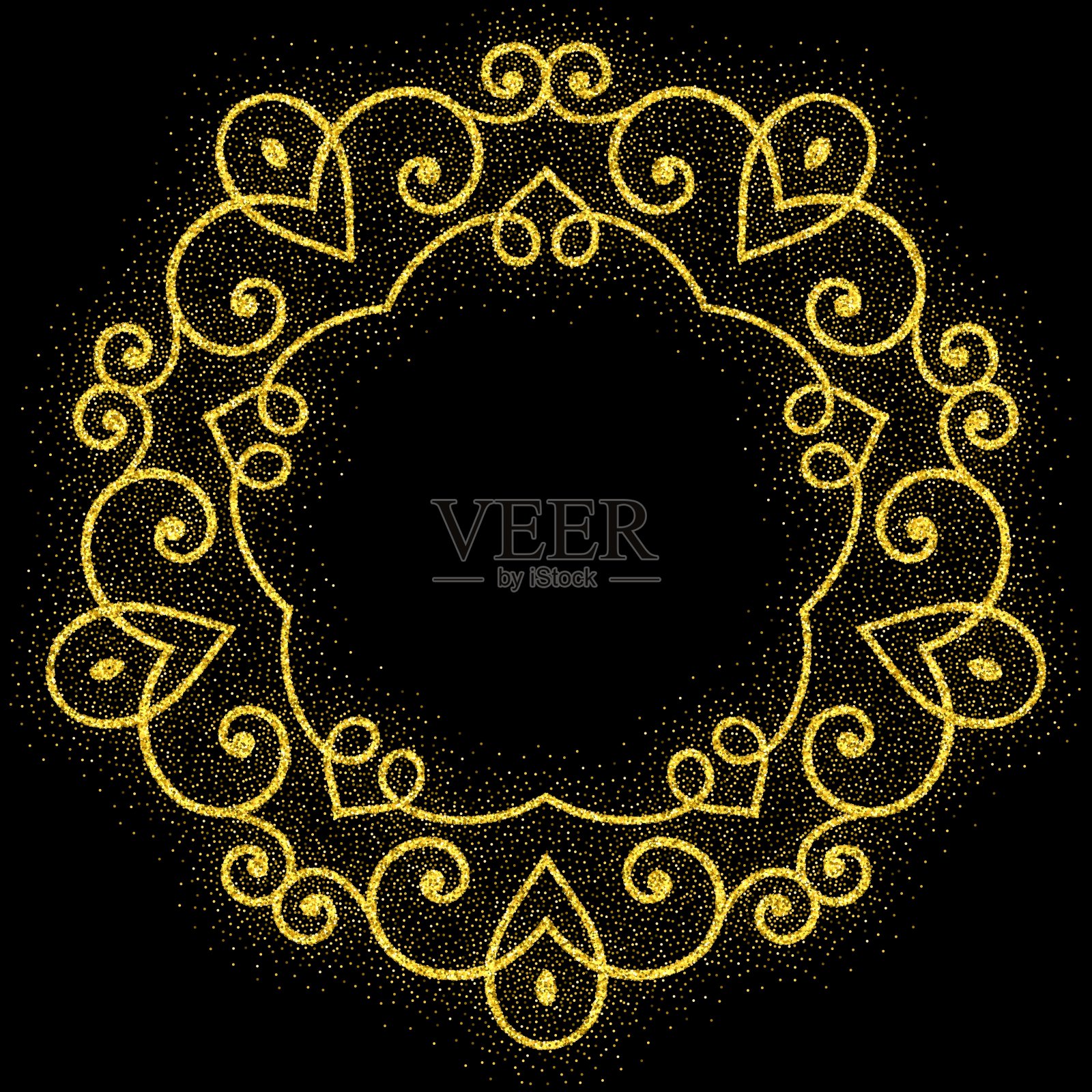 具有复古光泽的边框或边框。矢量插图。插画图片素材