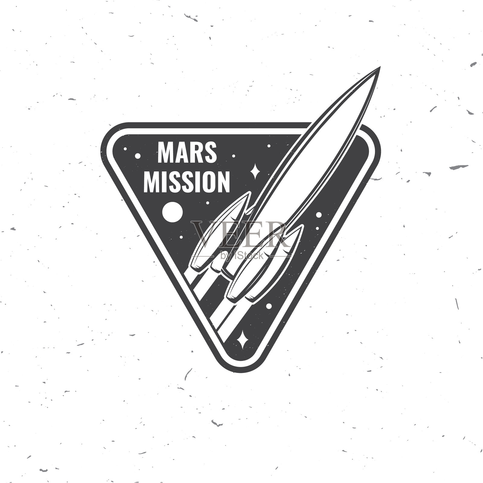 火星任务标志徽章补丁概念插画图片素材