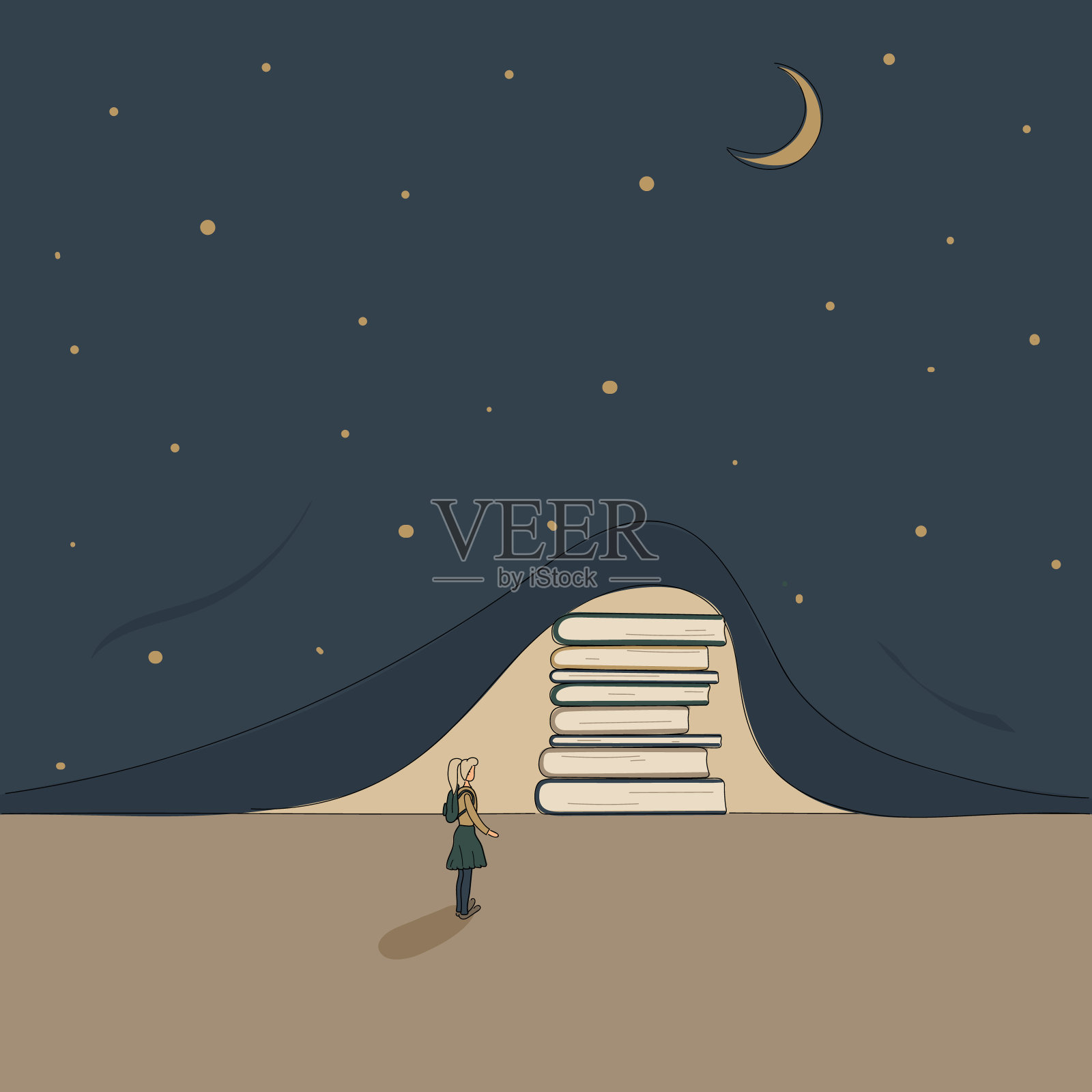 概念:书是知识的源泉插画图片素材