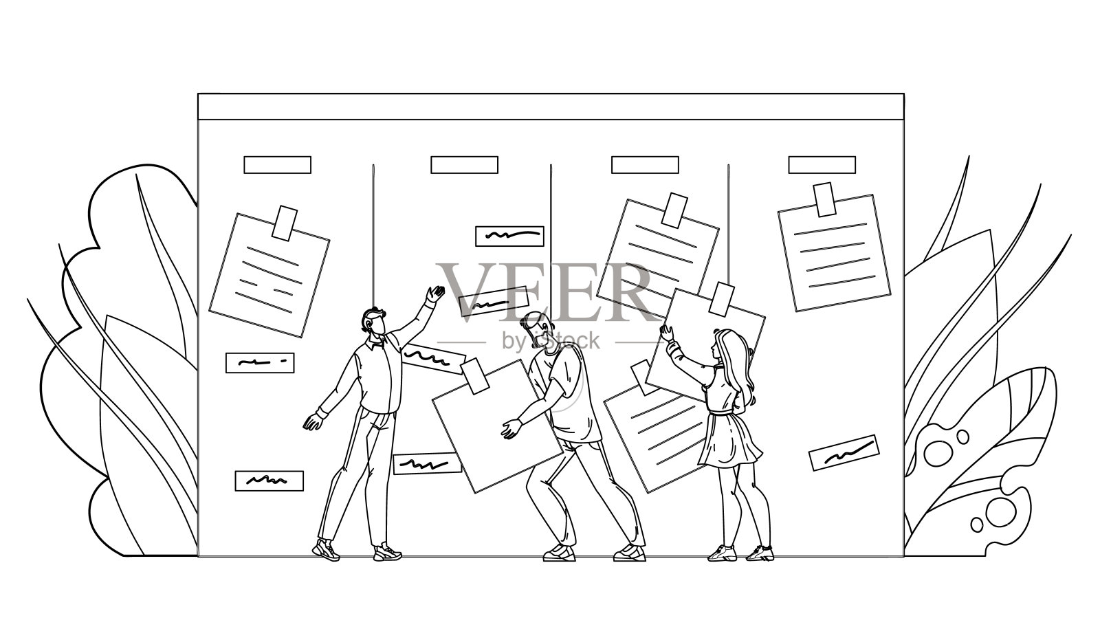 商人敏捷执行工作任务矢量图插画图片素材