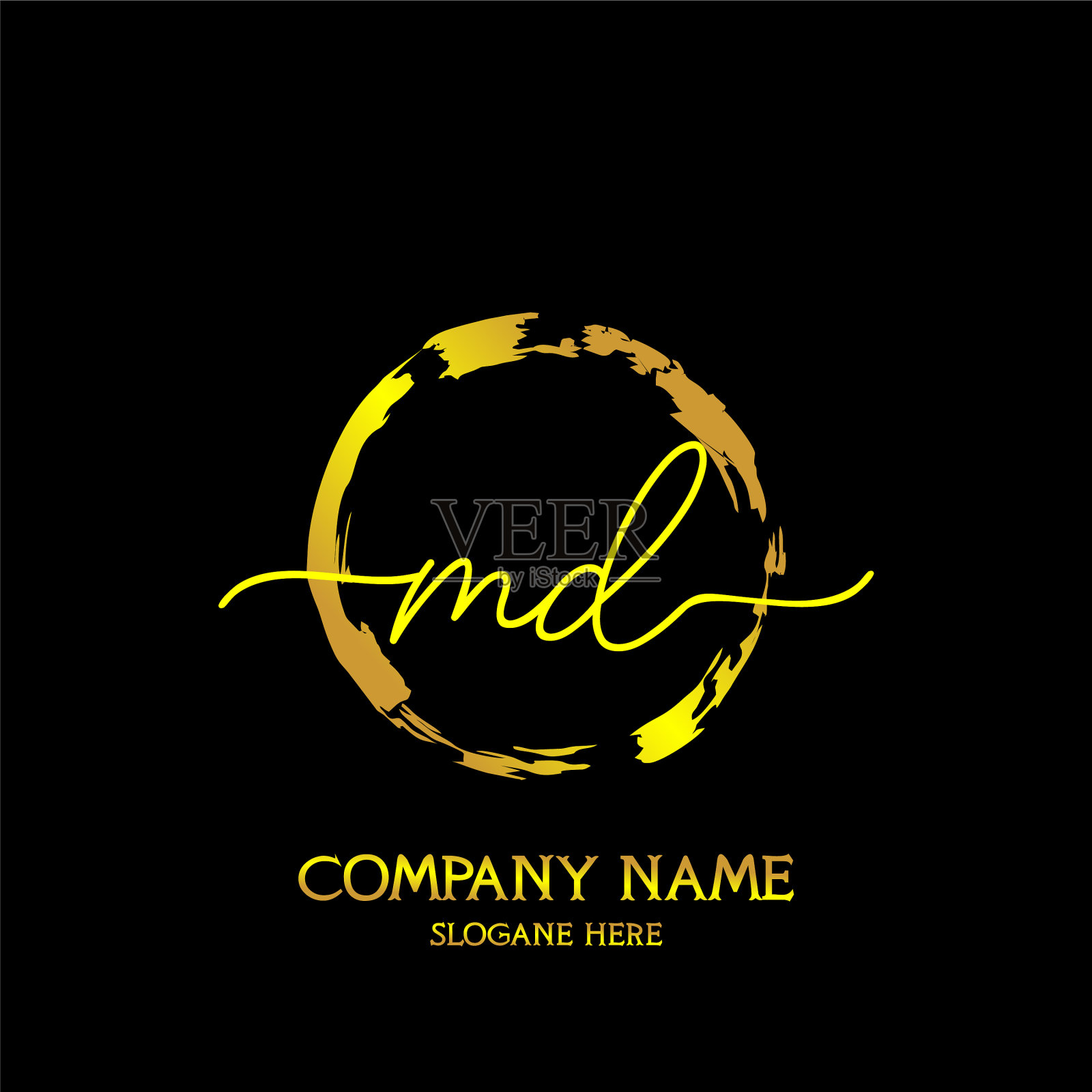 Md初始手写彩色标志模板插画图片素材