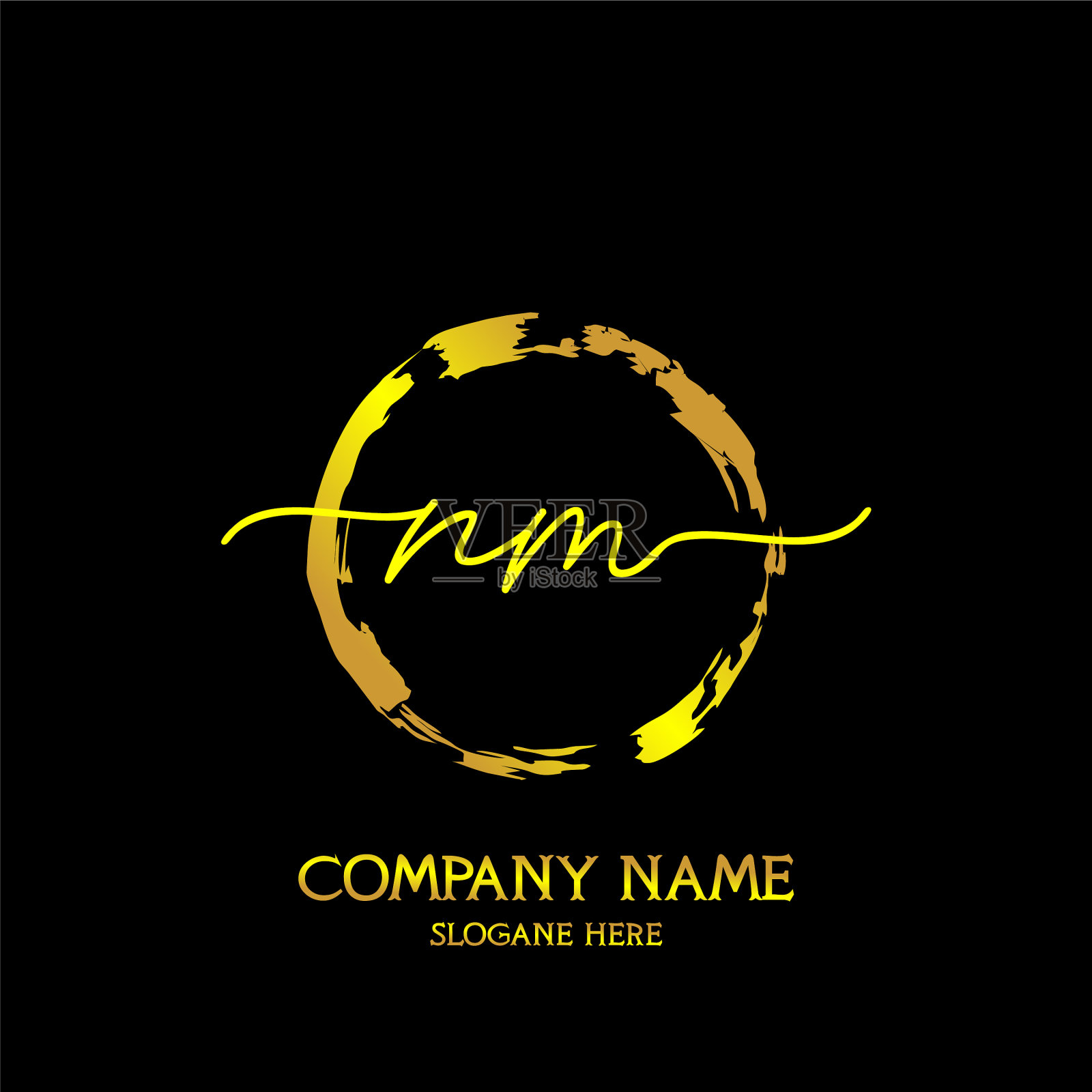 Nm初始手写彩色标志模板插画图片素材