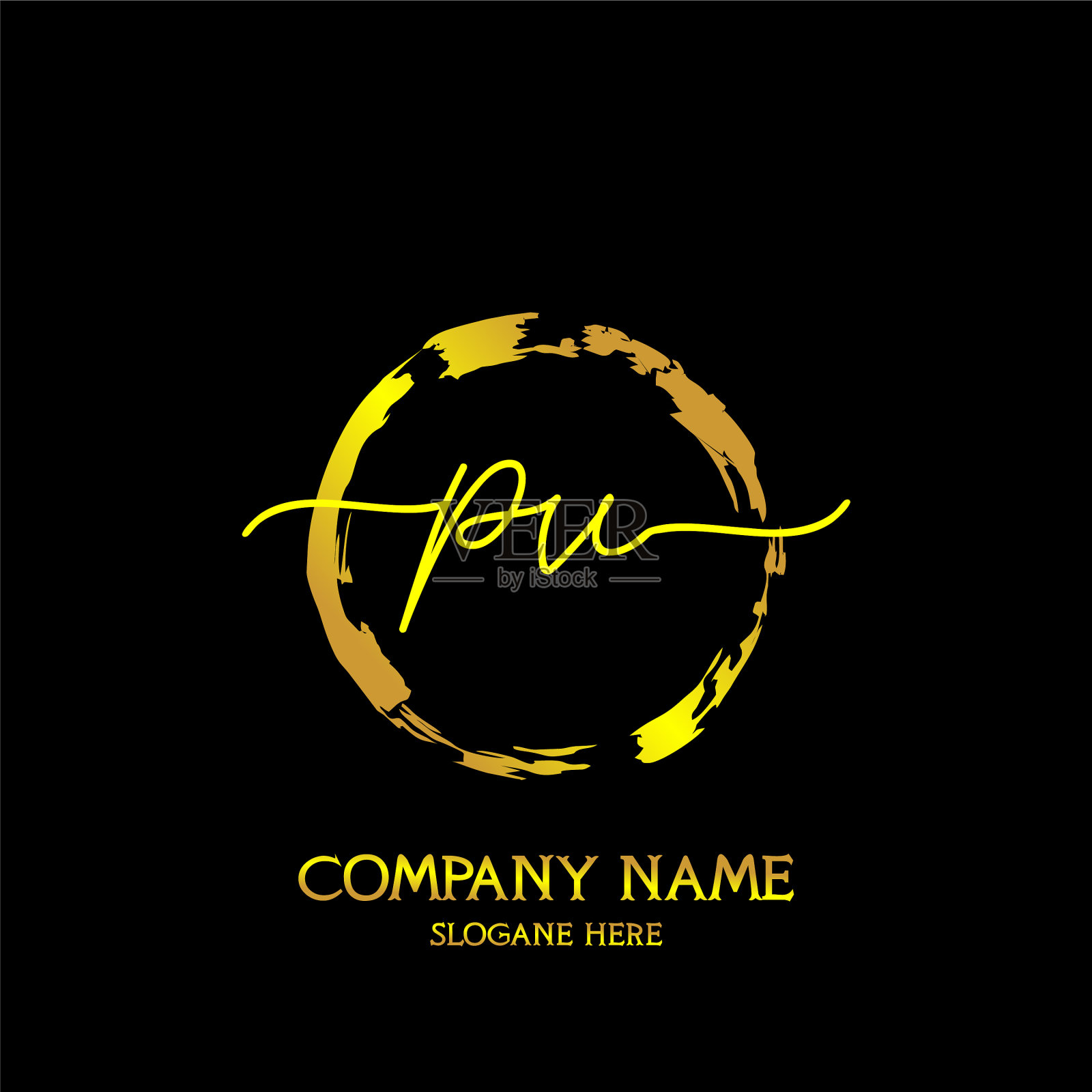 Pv初始手写彩色标志模板插画图片素材