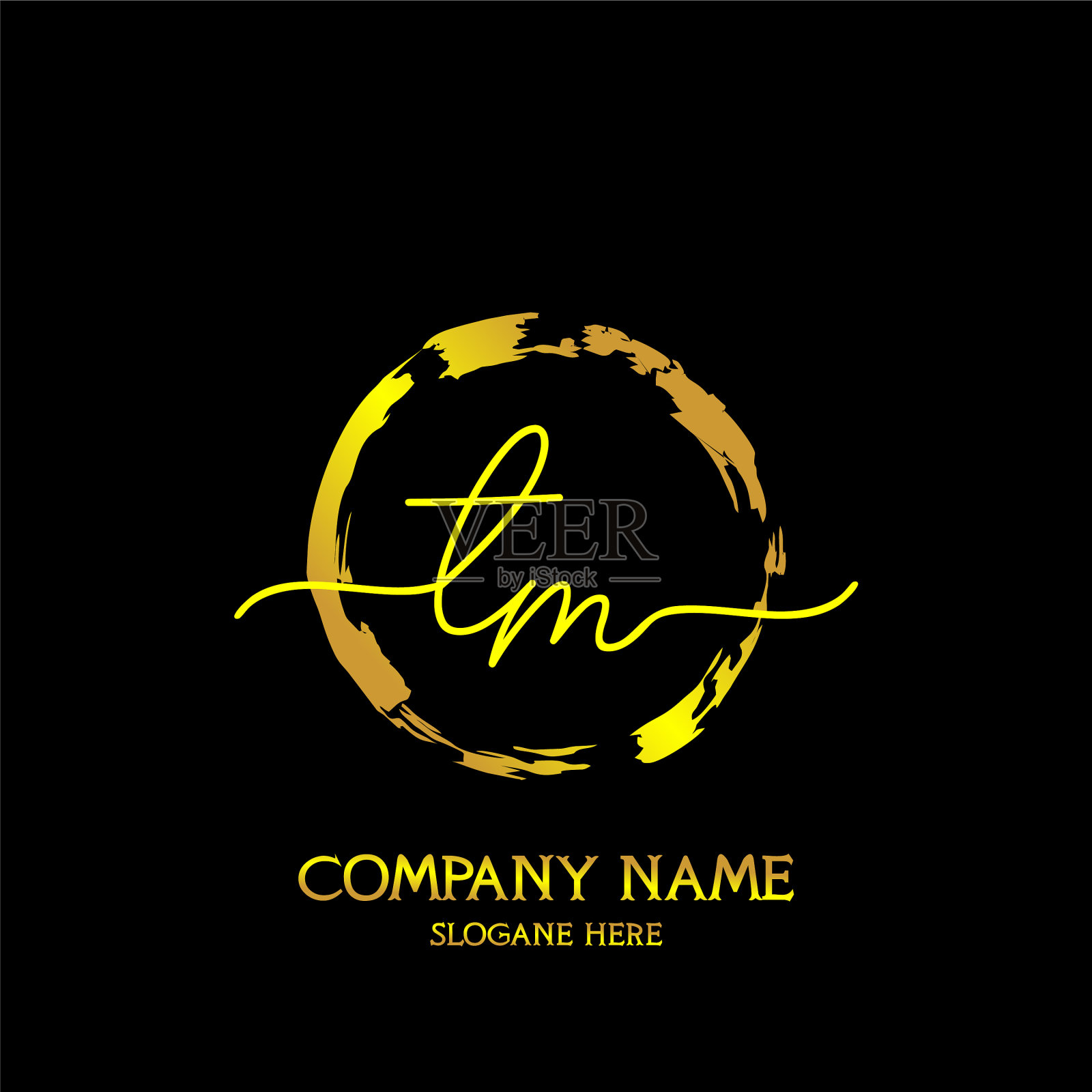 Tm初始手写彩色标志模板插画图片素材