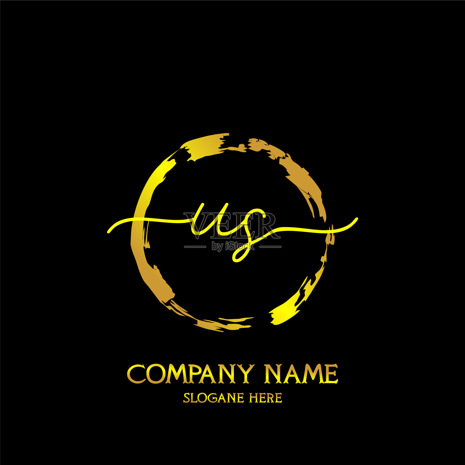 我们最初的手写彩色标志模板插画图片素材