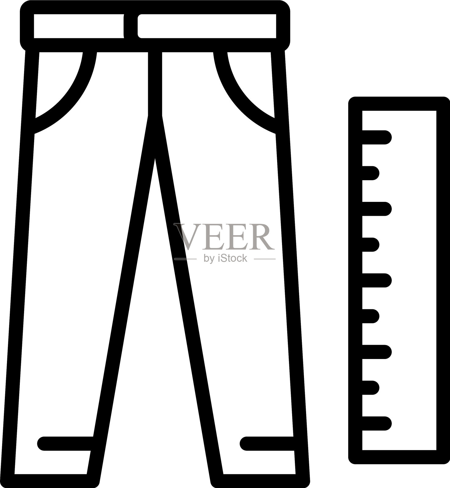 裤子修理图标轮廓风格插画图片素材
