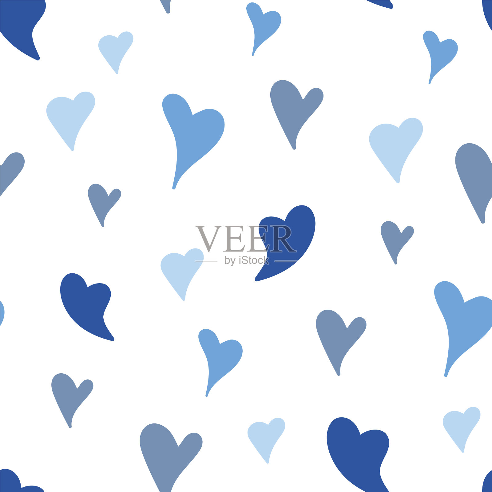 心脏背景图案可爱无缝插画图片素材