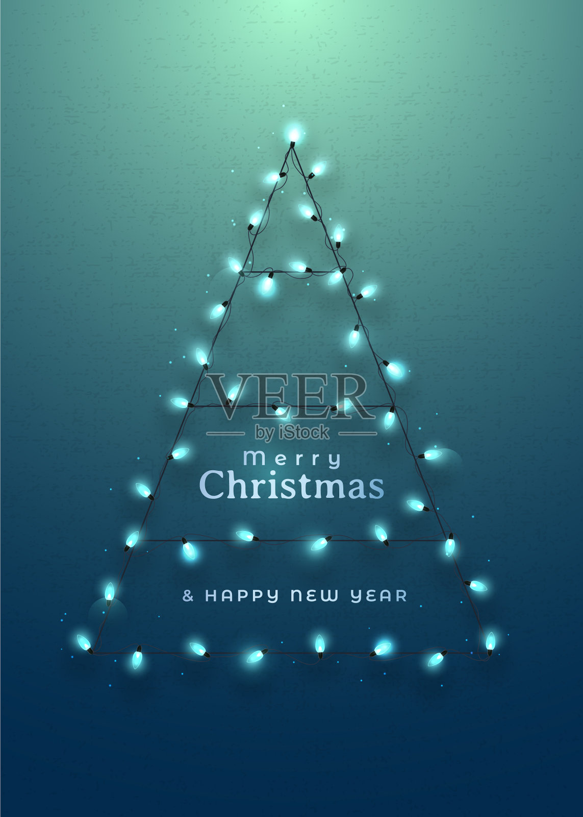 圣诞树制作的花环灯插画图片素材