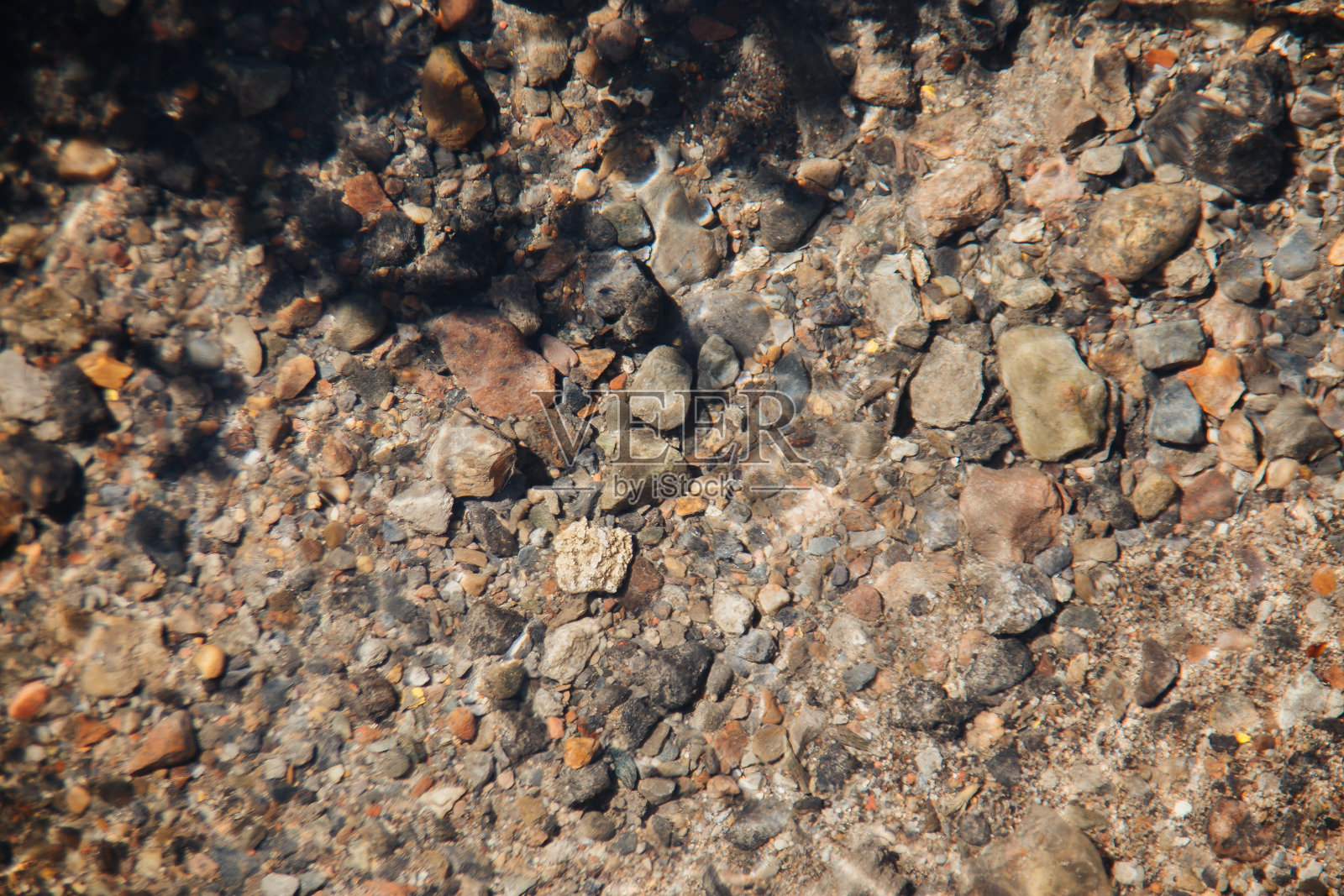 在清澈的淡水河床下的岩石照片摄影图片