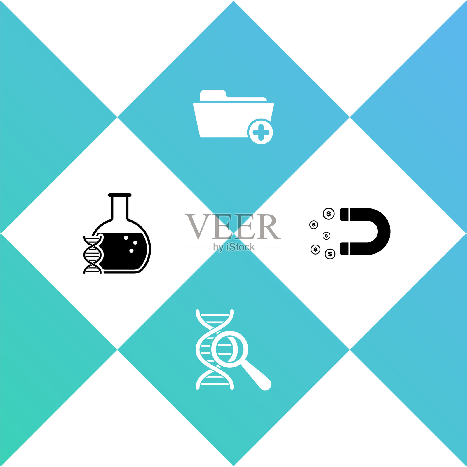 设置DNA研究搜索健康记录文件夹图标素材