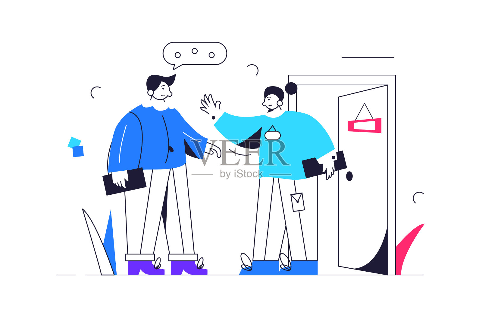 助理在进入前会见客户设计元素图片