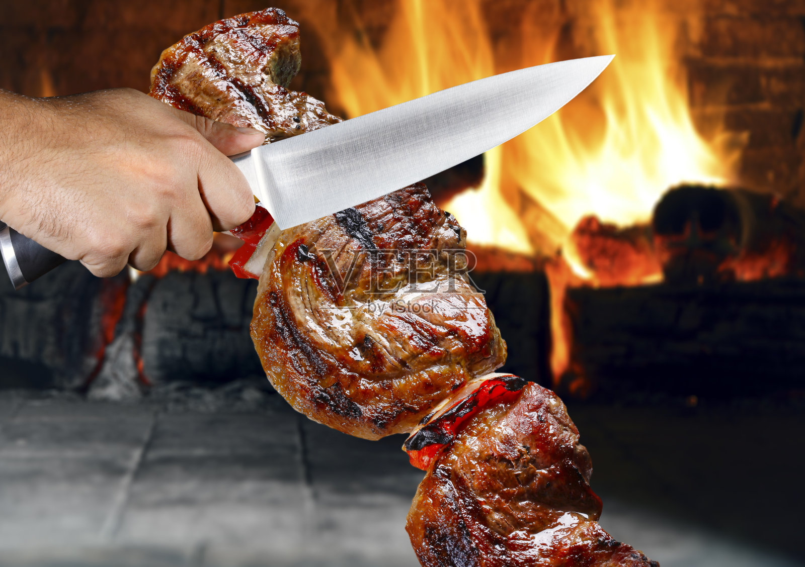 Picanha，传统的巴西牛肉照片摄影图片