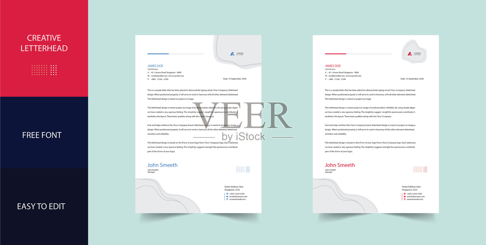 现代商业信笺设计模板插画图片素材