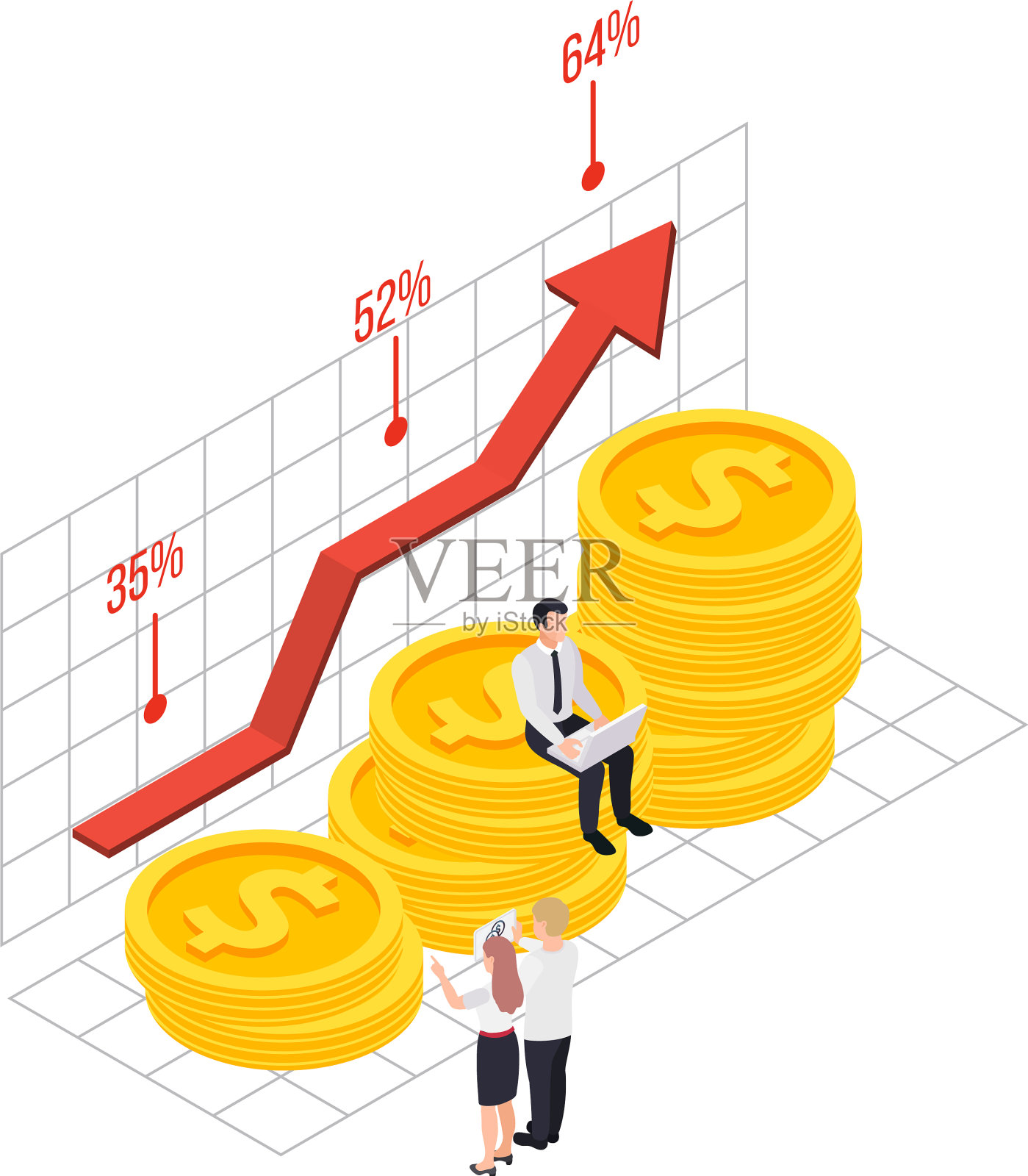 铸币率增长组成设计元素图片