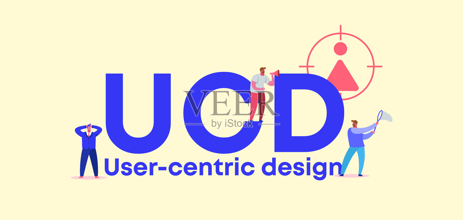 以用户为中心的设计证书网站和插画图片素材