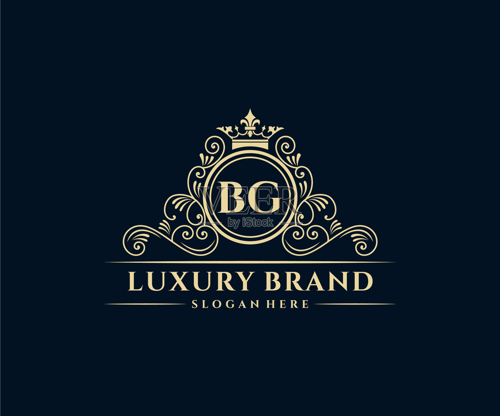 Bg首字母黄金书法女性插画图片素材