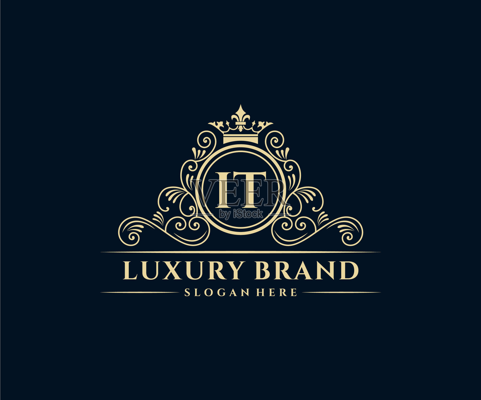 它首字母是金字书法女性插画图片素材