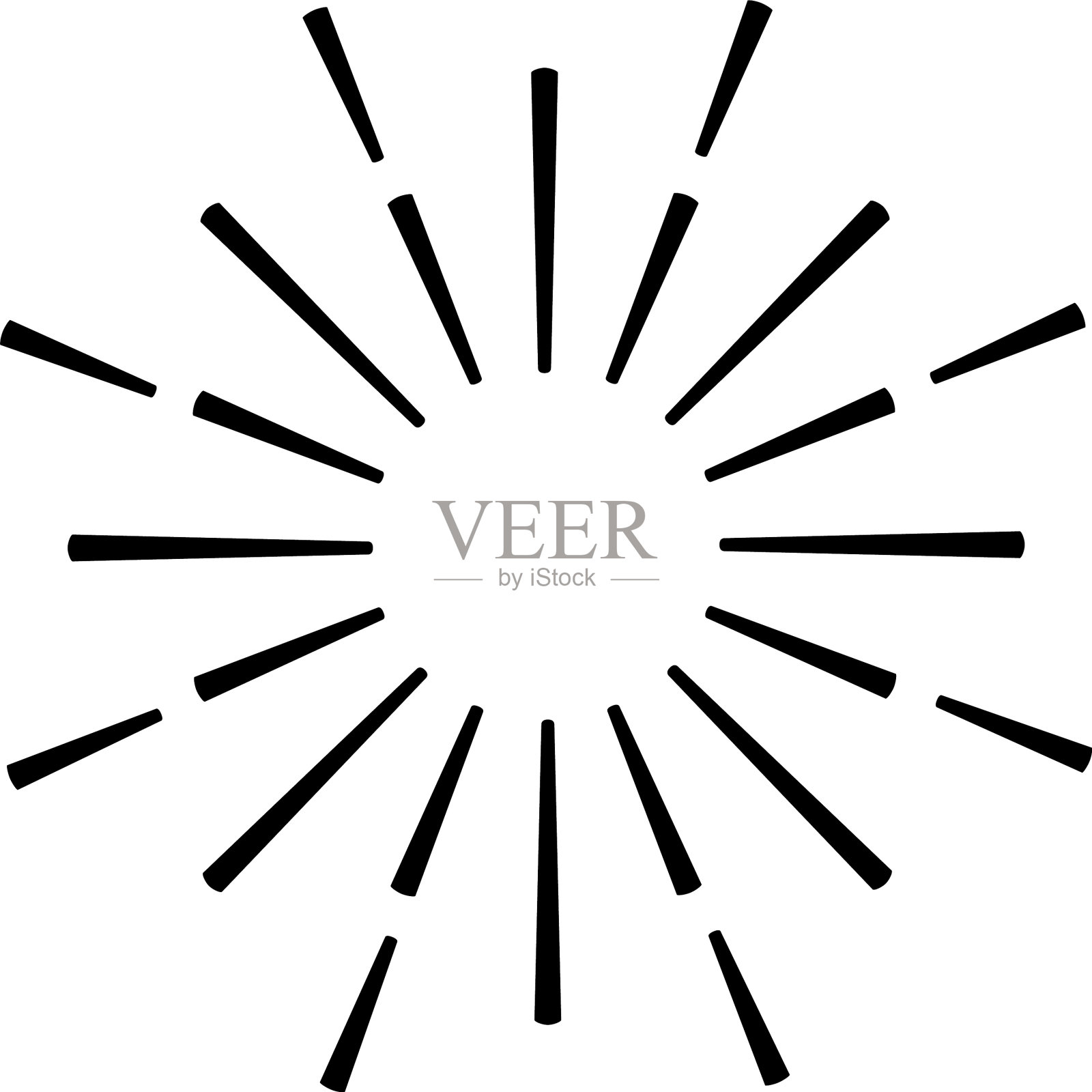 太阳射线装饰孤立图标插画图片素材