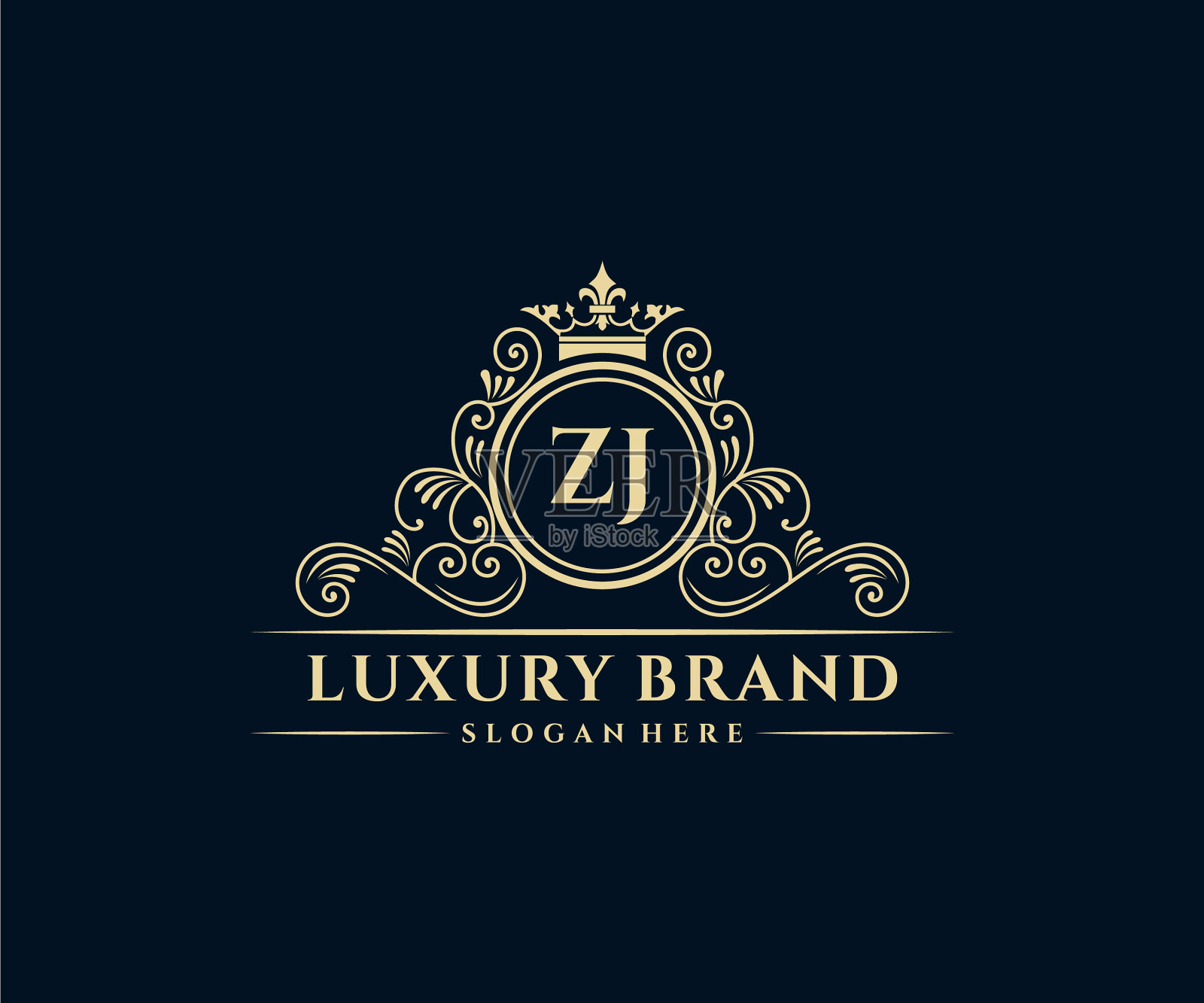 Zj首字母黄金女性书法插画图片素材