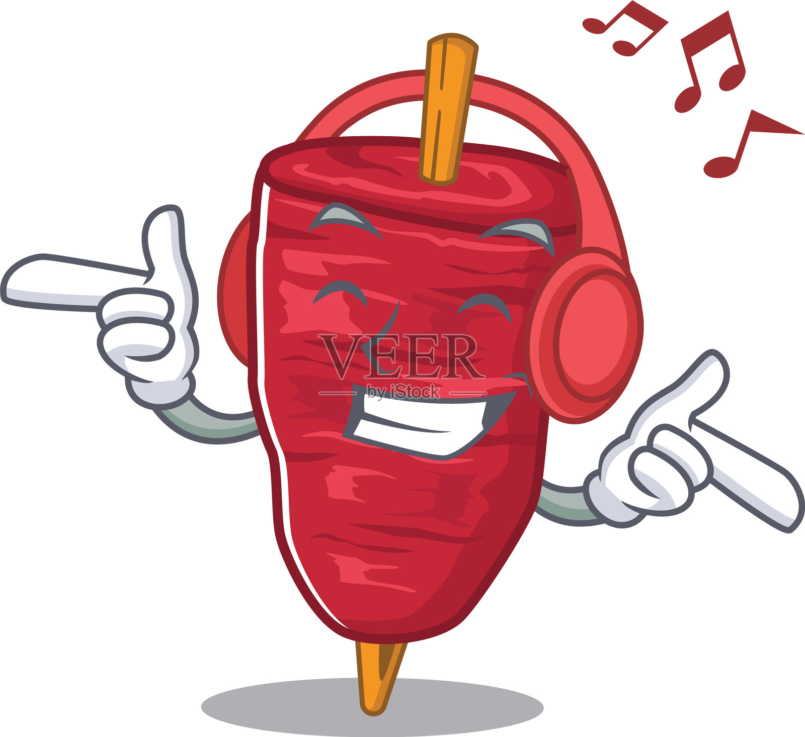 多纳烤肉串卡通设计理念听音乐设计元素图片