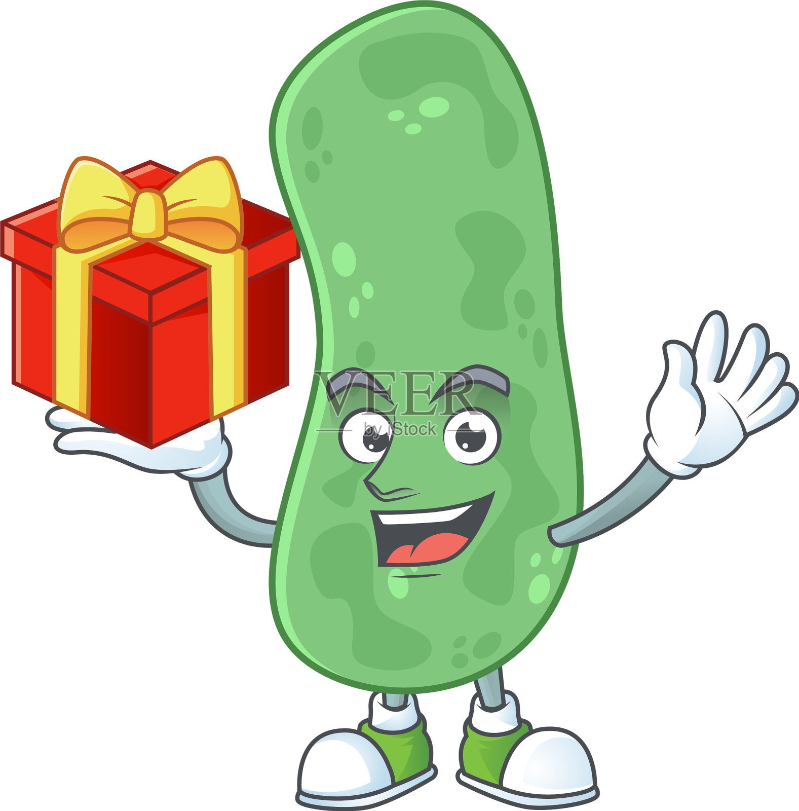 迷人的肠杆菌科有一个红盒子礼物设计元素图片