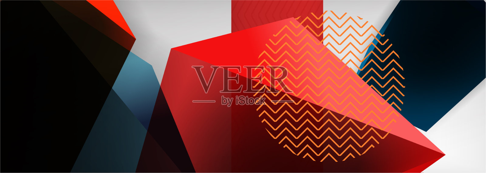 低多边形三维几何形状最小抽象插画图片素材