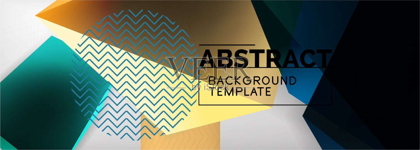 低多边形三维几何形状最小抽象插画图片素材