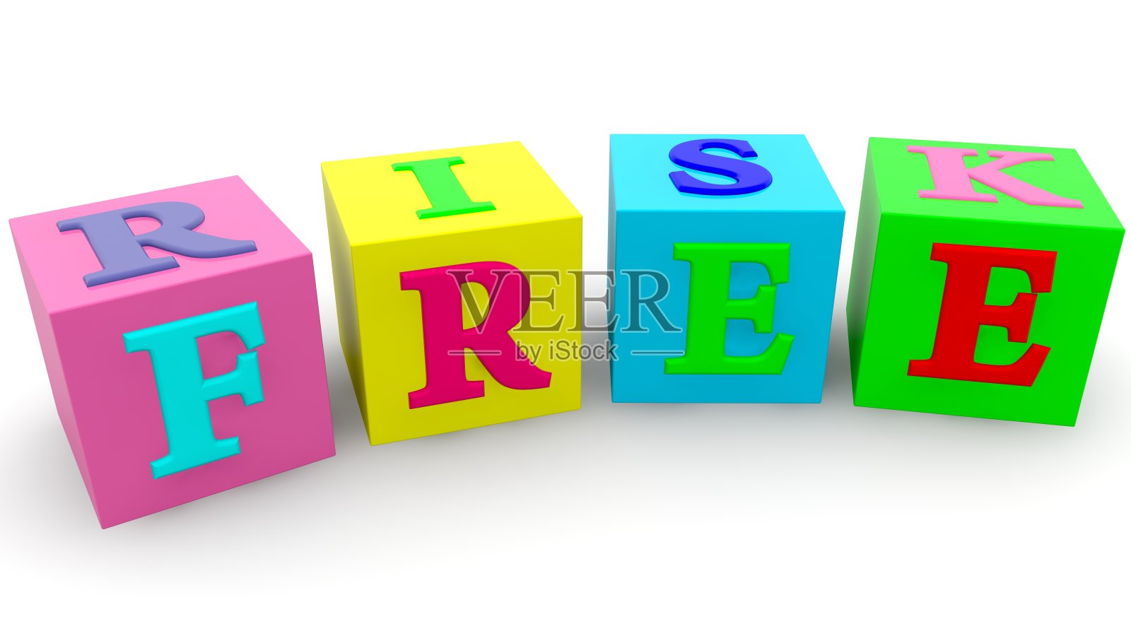 五颜六色的立方体与无风险的概念照片摄影图片