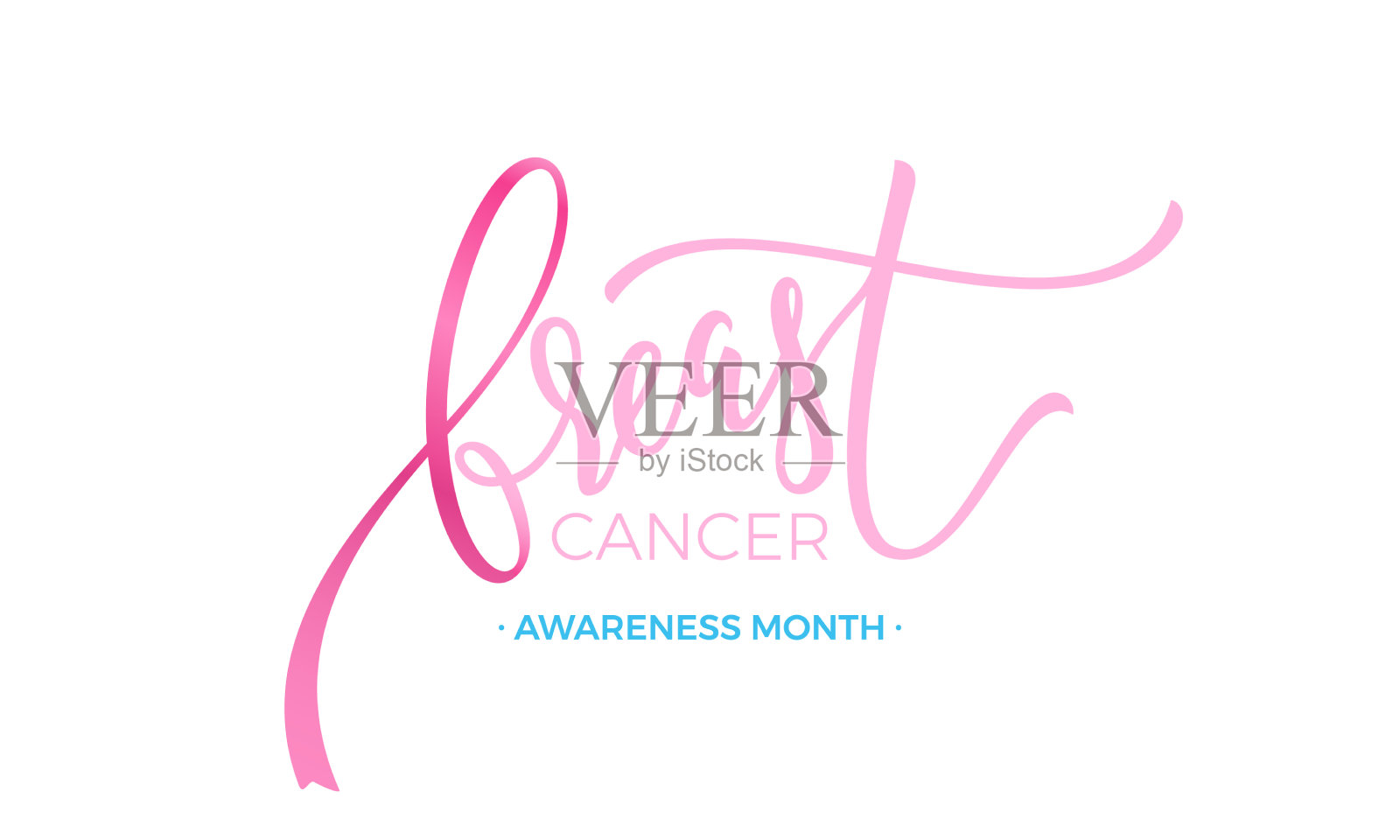 乳腺癌宣传月粉红丝带女性插画图片素材