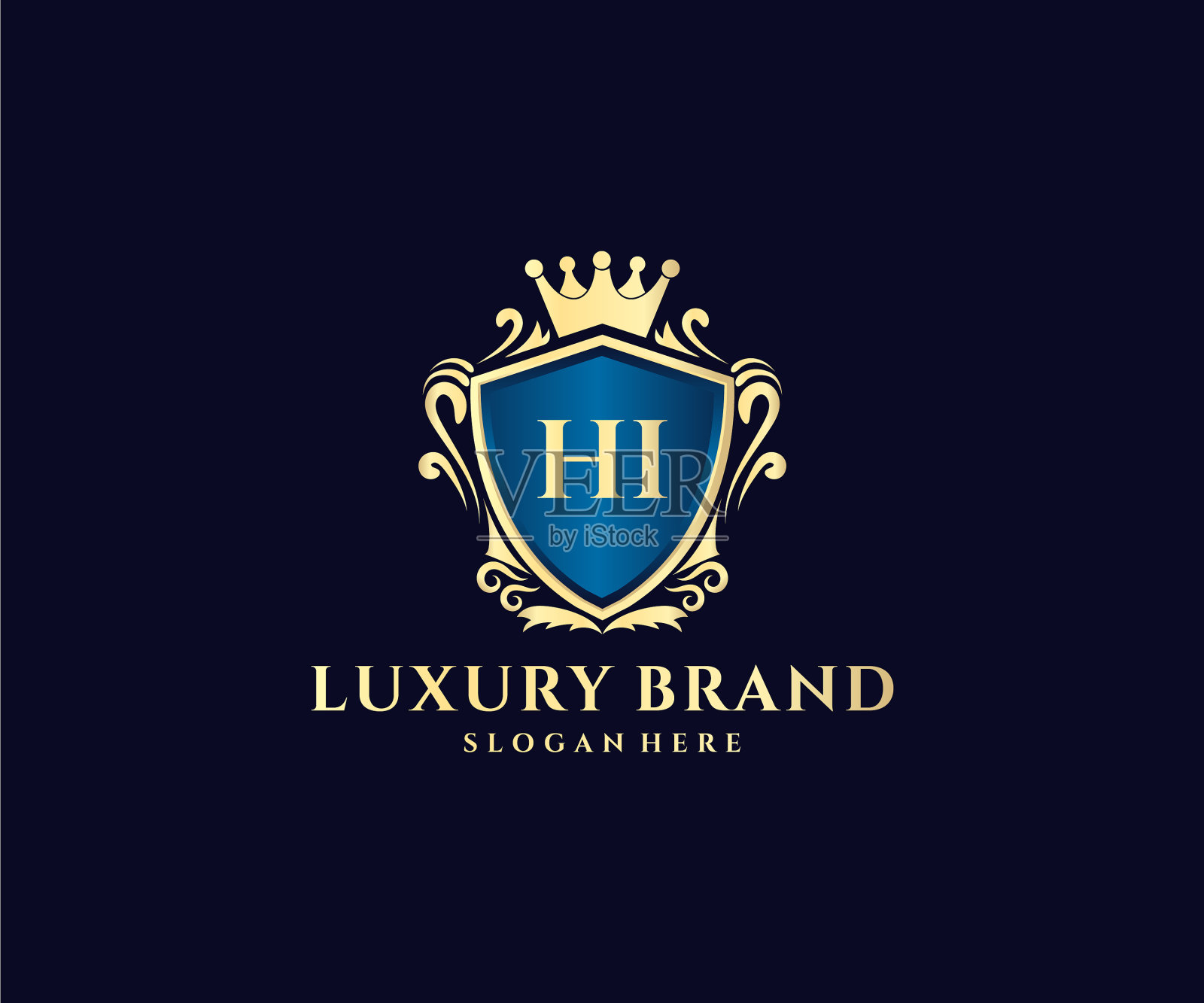 Hi首字母金字女性书法插画图片素材