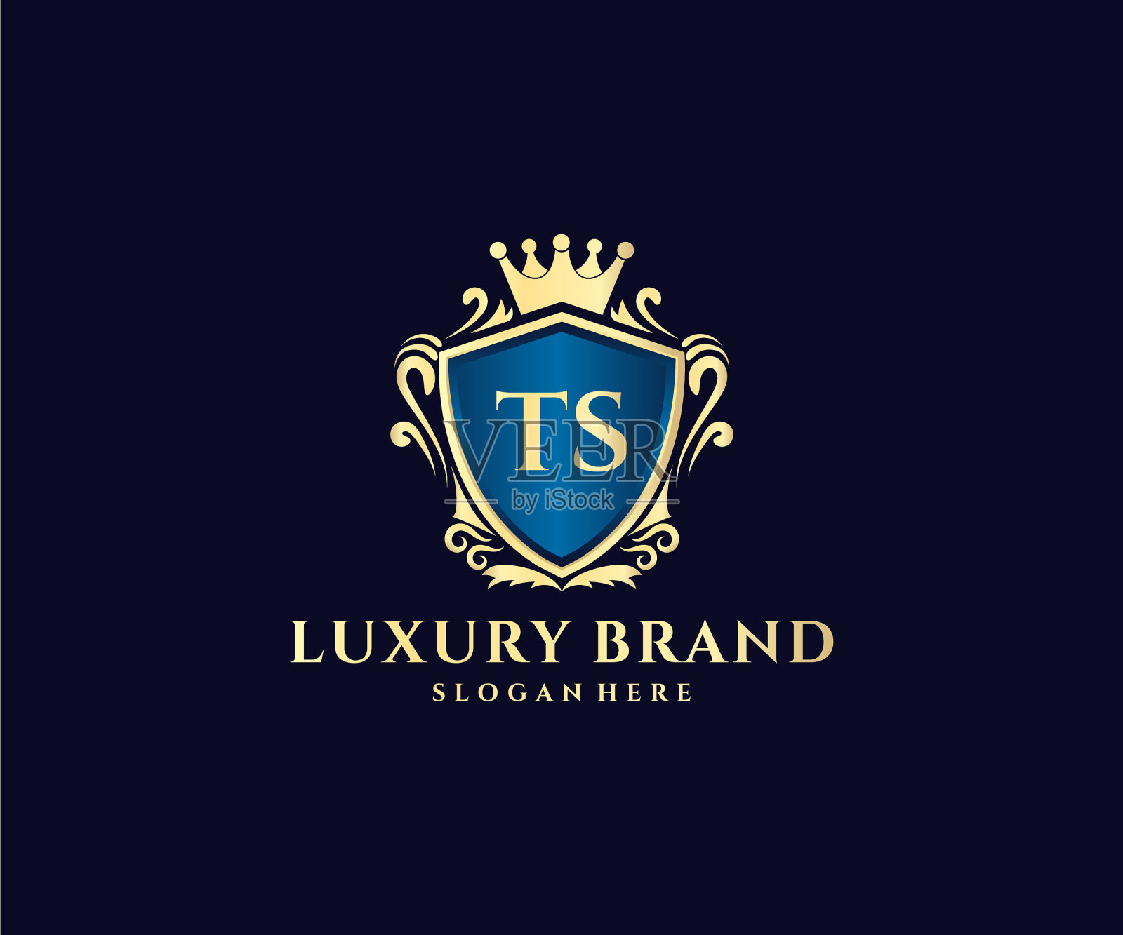 它的首字母黄金书法女性插画图片素材