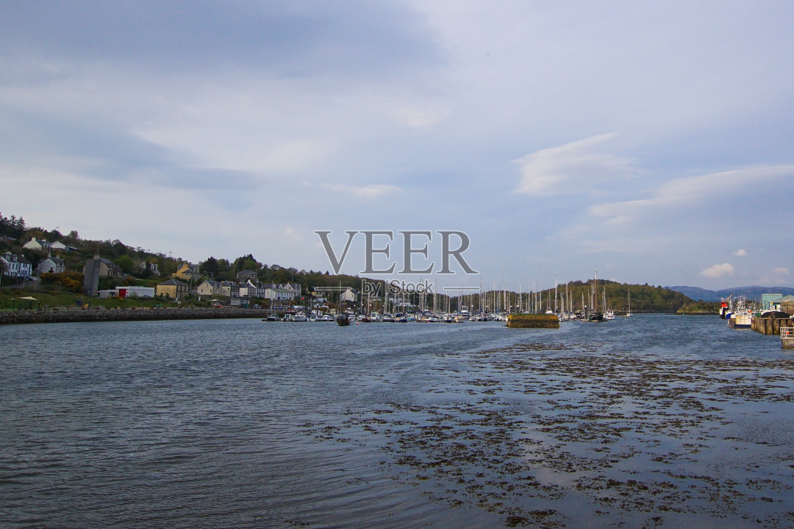 苏格兰的塔伯特港和东塔伯特湖照片摄影图片