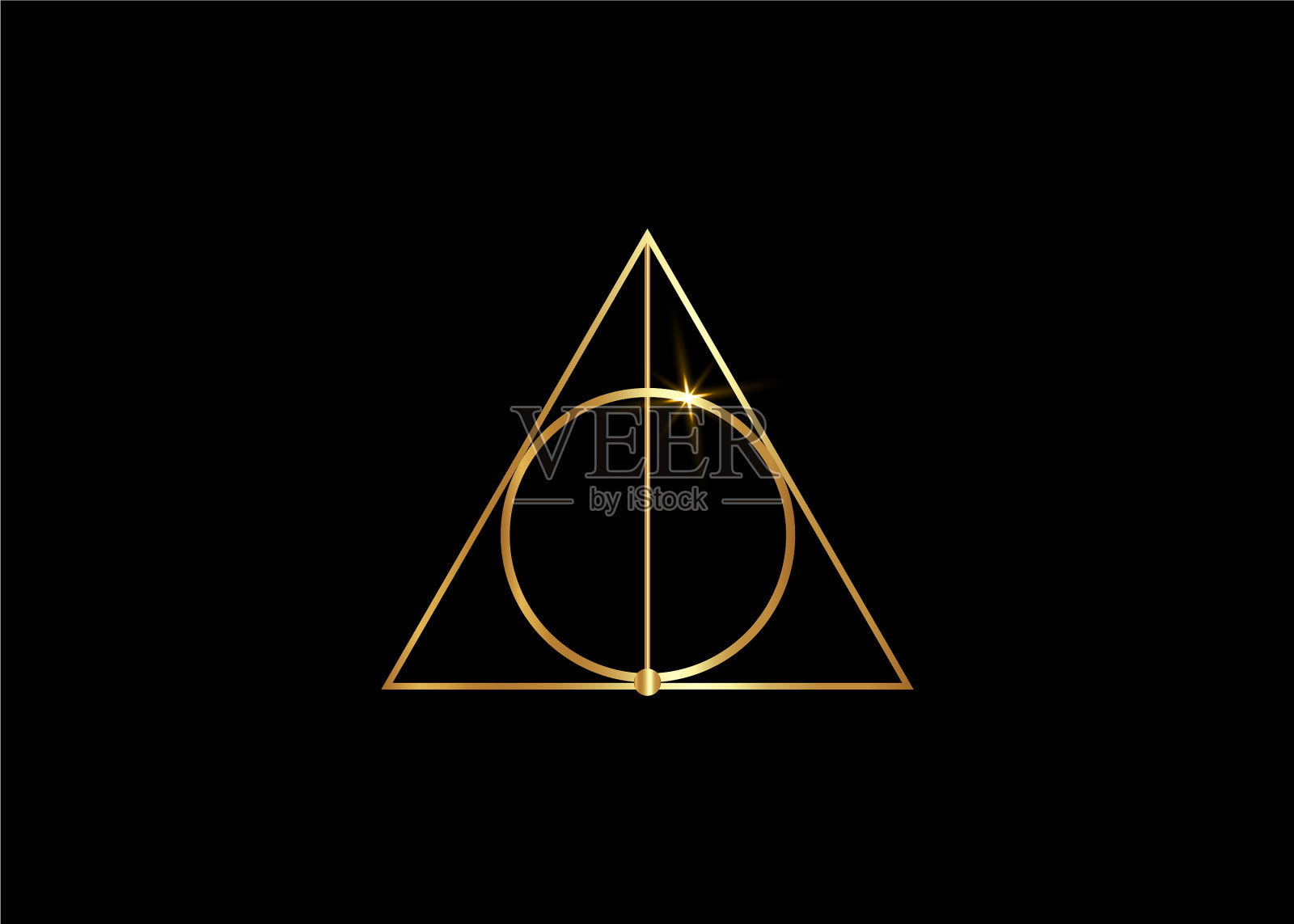 黄金神圣魔法几何学神秘符号孤立插画图片素材