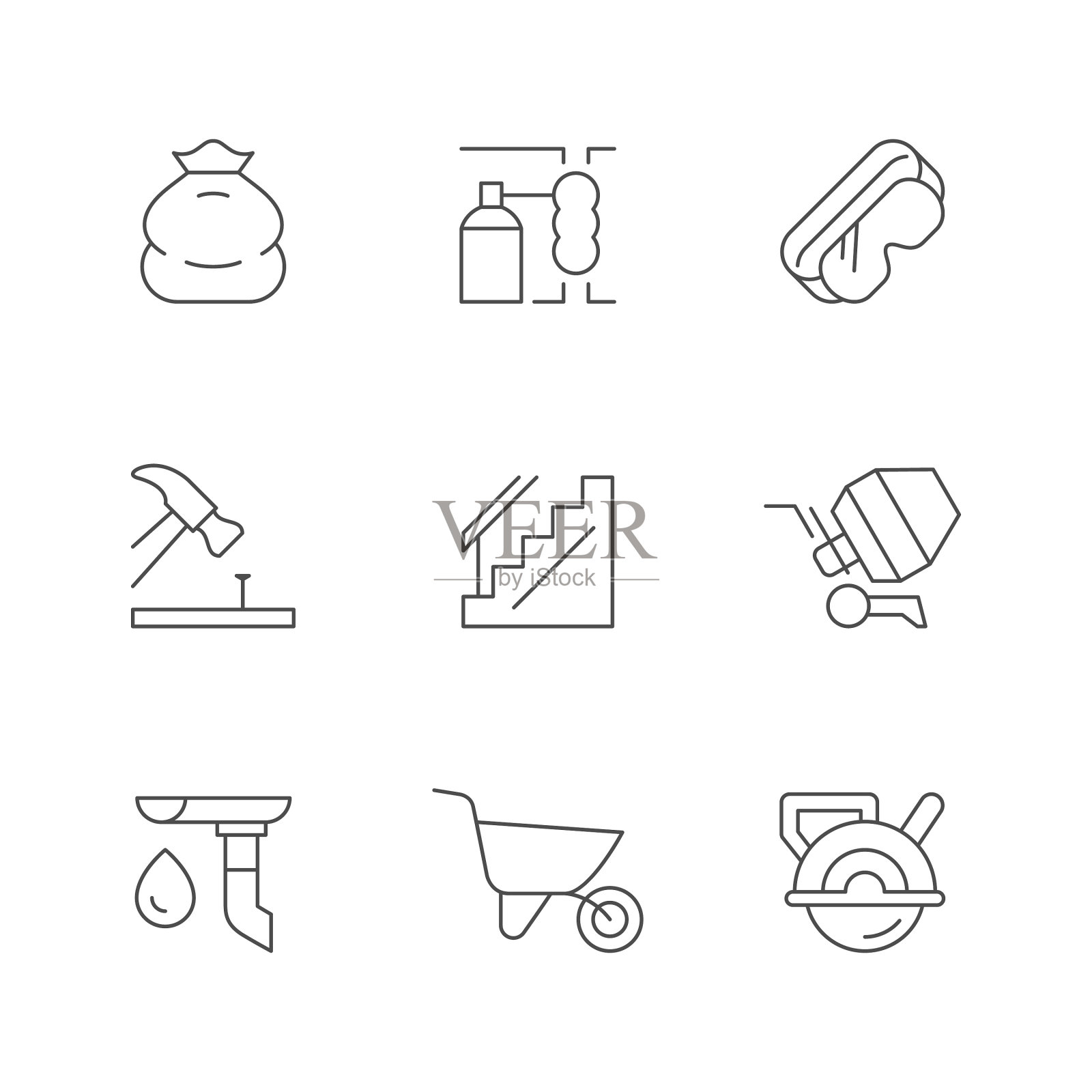 设置线图标房屋修复图标素材