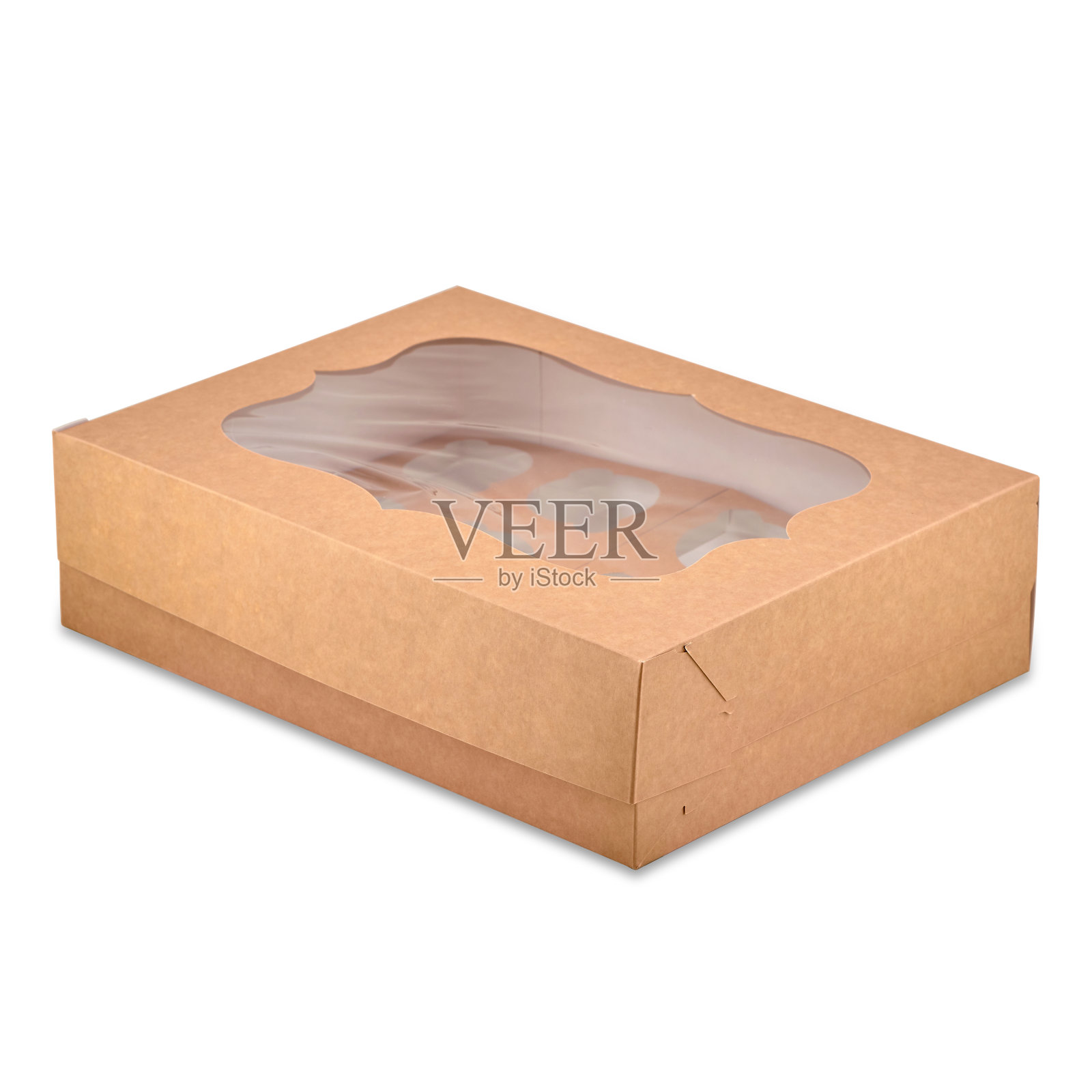 空白纸杯蛋糕或松饼包装盒，拷贝空间照片摄影图片