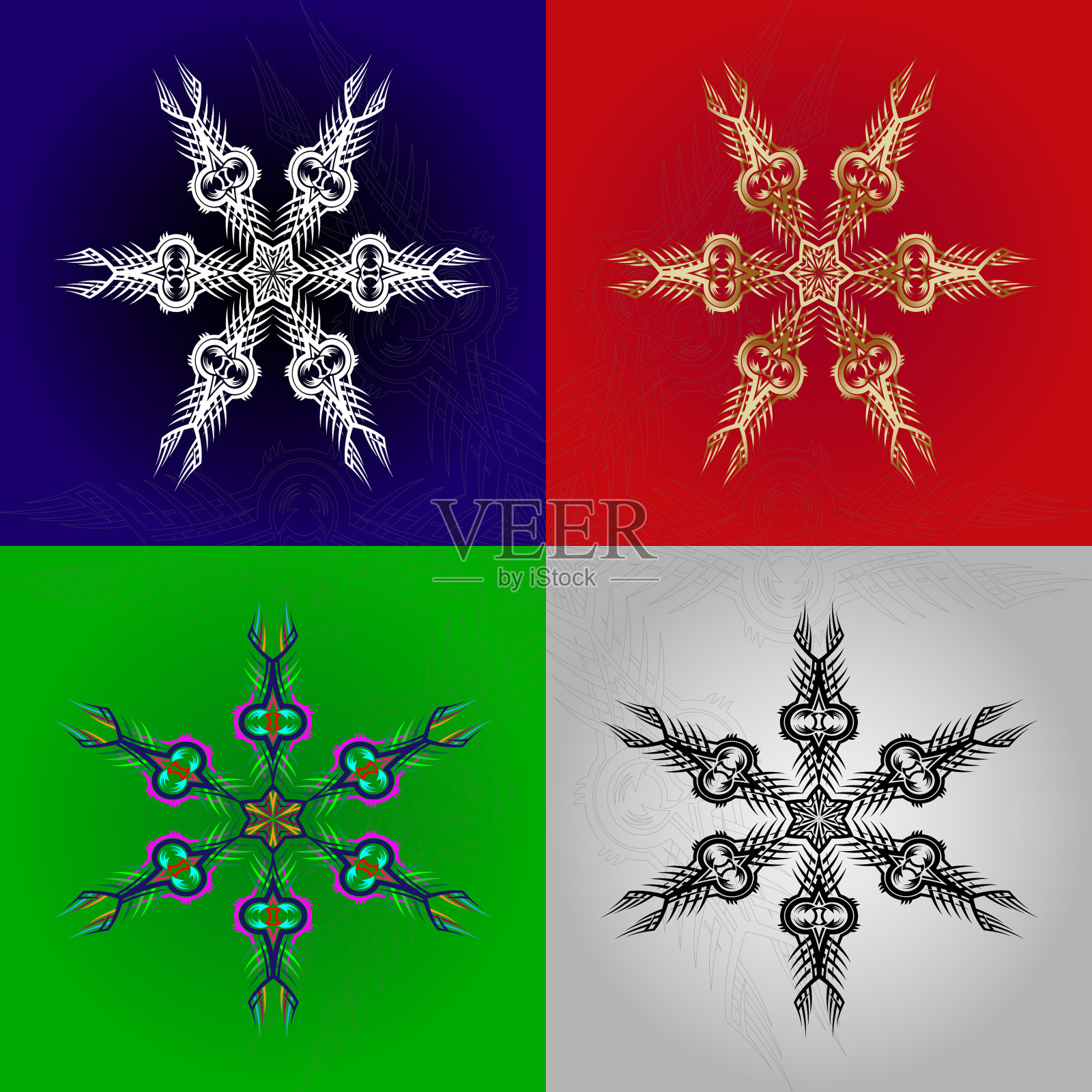 这个图形就像一个交织在一起的曼荼罗插画图片素材