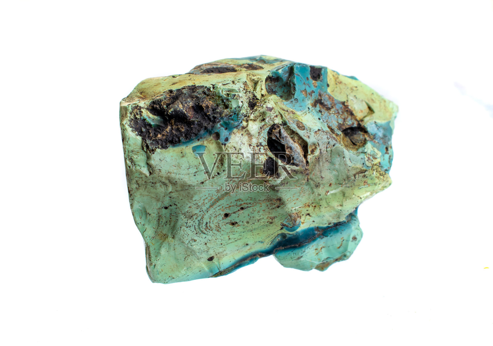 绿色和蓝色的石头在一个孤立的白色背景上照片摄影图片