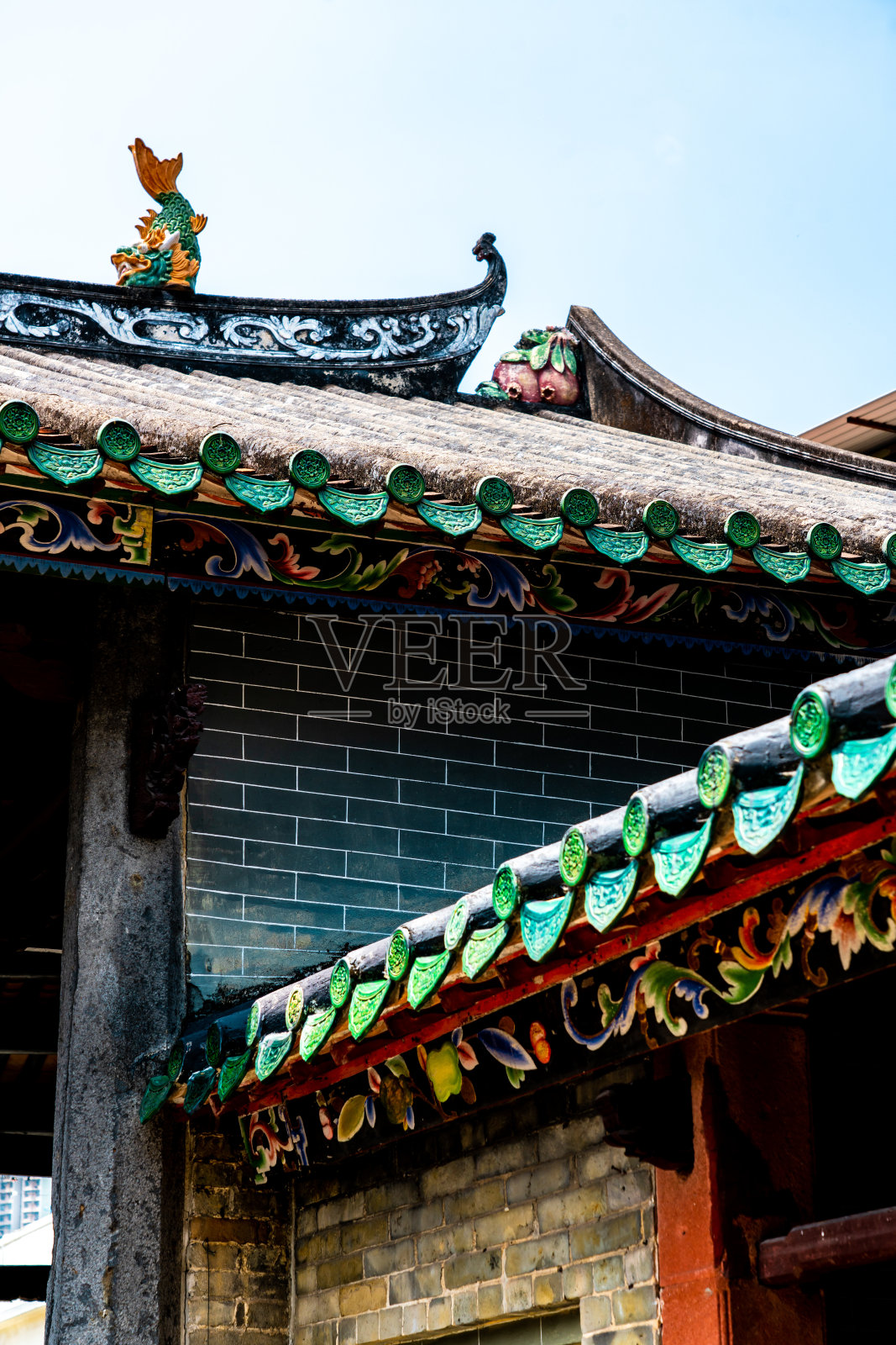 屏山文物径历史街的屋顶细节照片摄影图片