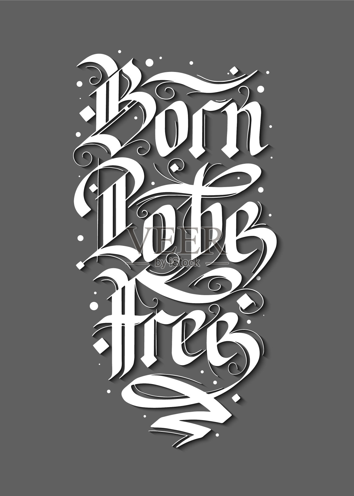 印有海报t恤的字体和报价设计元素图片