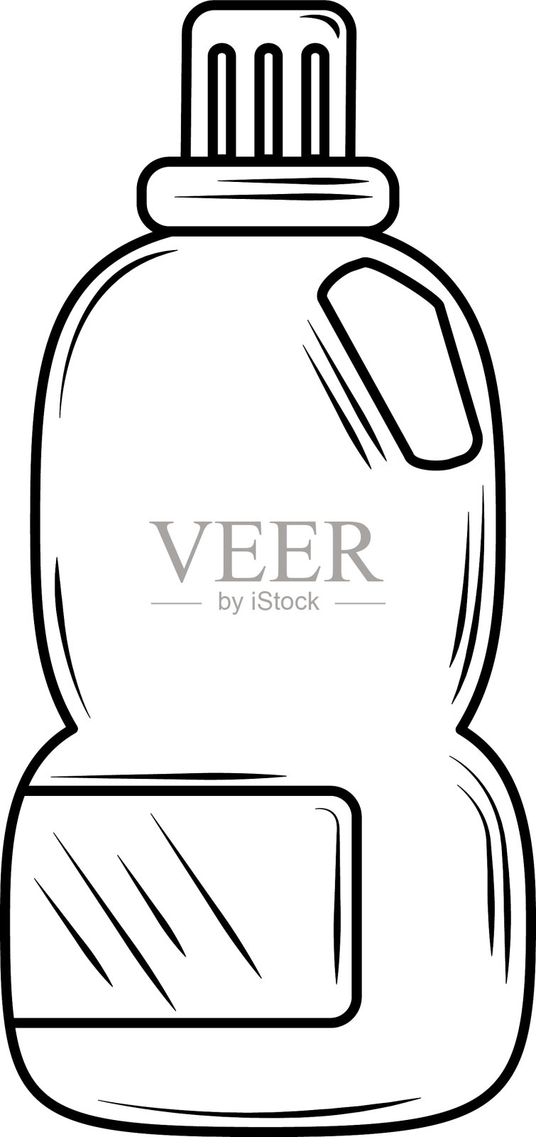 洗衣布柔软剂瓶线条风格图标设计元素图片