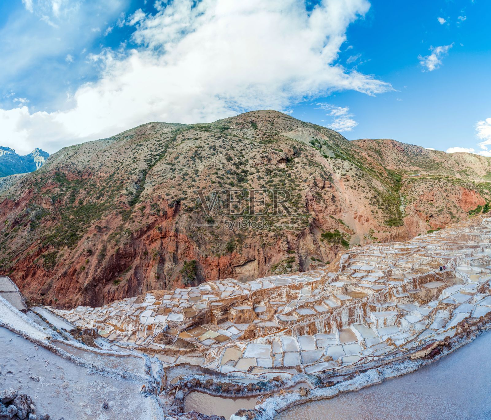 秘鲁印加圣谷的盐提取锅(萨利纳斯)照片摄影图片