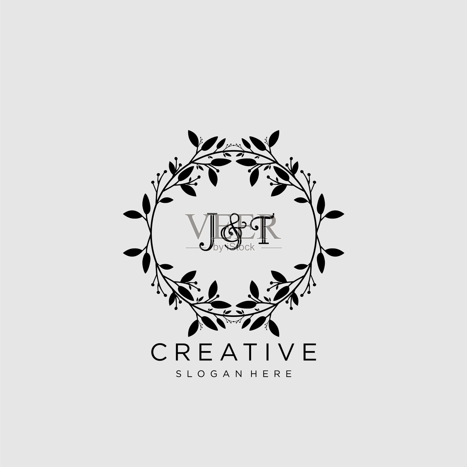 Jt美容最初标志婚礼时尚精品店插画图片素材