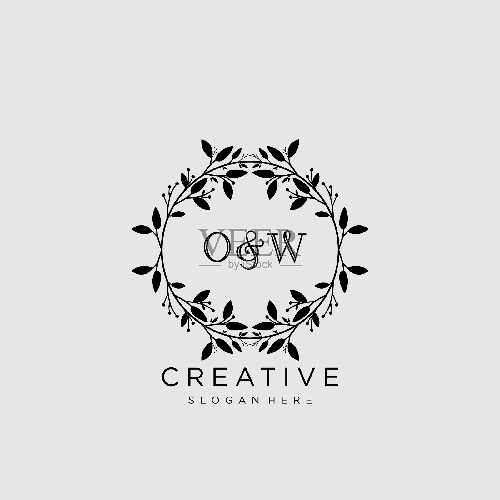 Ow美初始标志婚纱时尚精品店插画图片素材