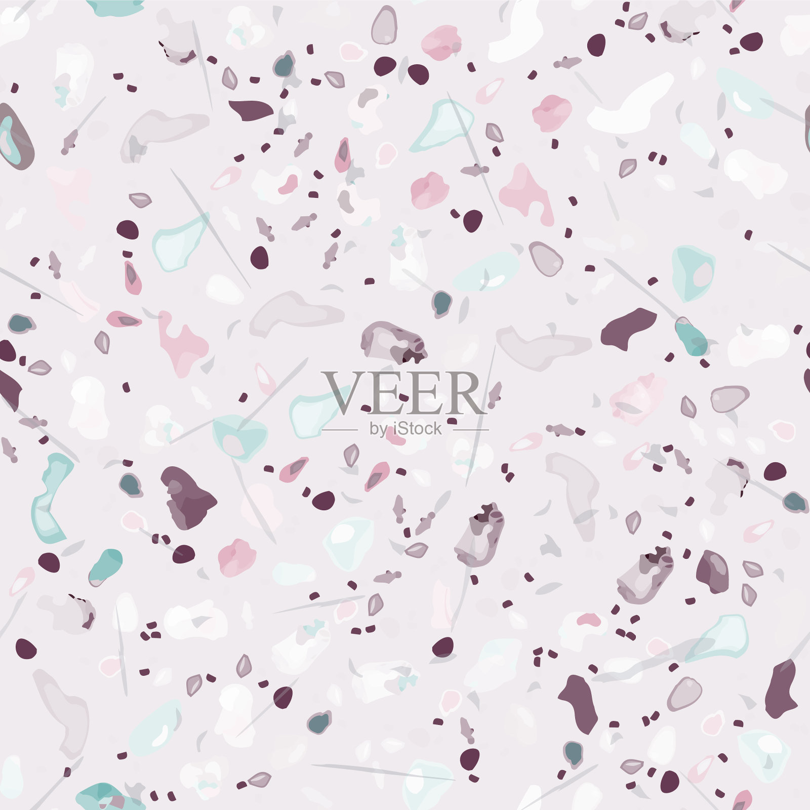 水磨石纹理地板无缝图案插画图片素材