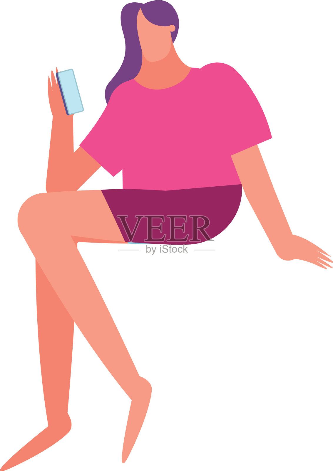 年轻女子在使用智能手机时失眠设计元素图片