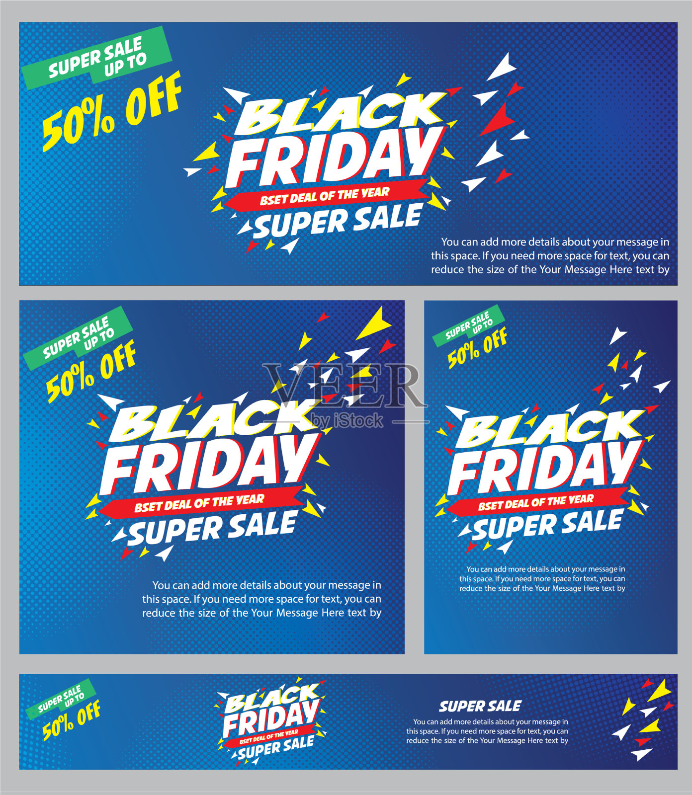 社交媒体上的黑色星期五促销标语设计元素图片