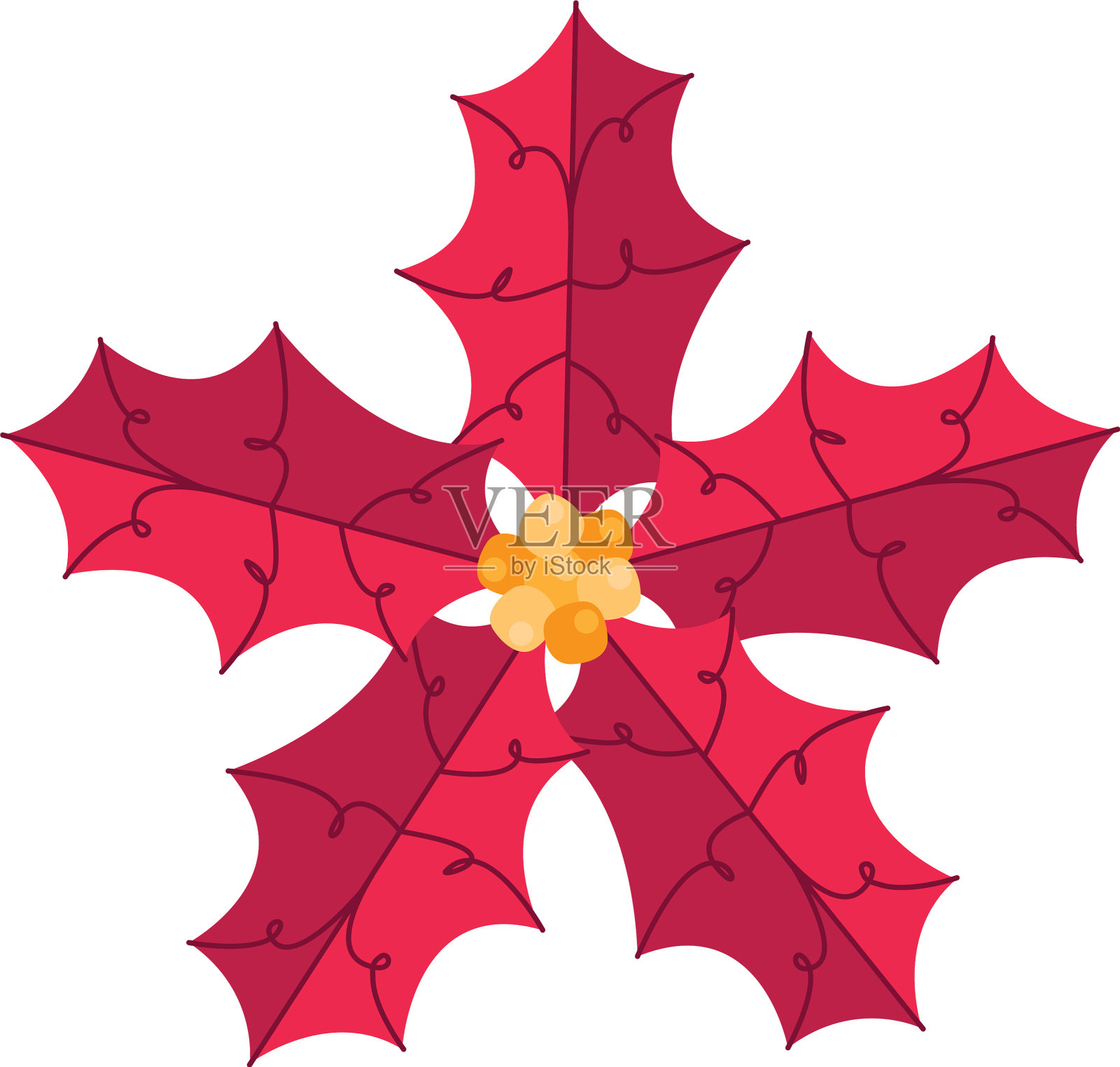 快乐圣诞鲜花装饰设计元素图片