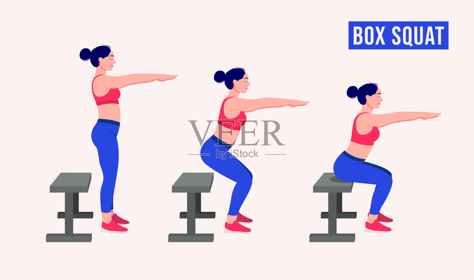 妇女运动健身插画图片素材