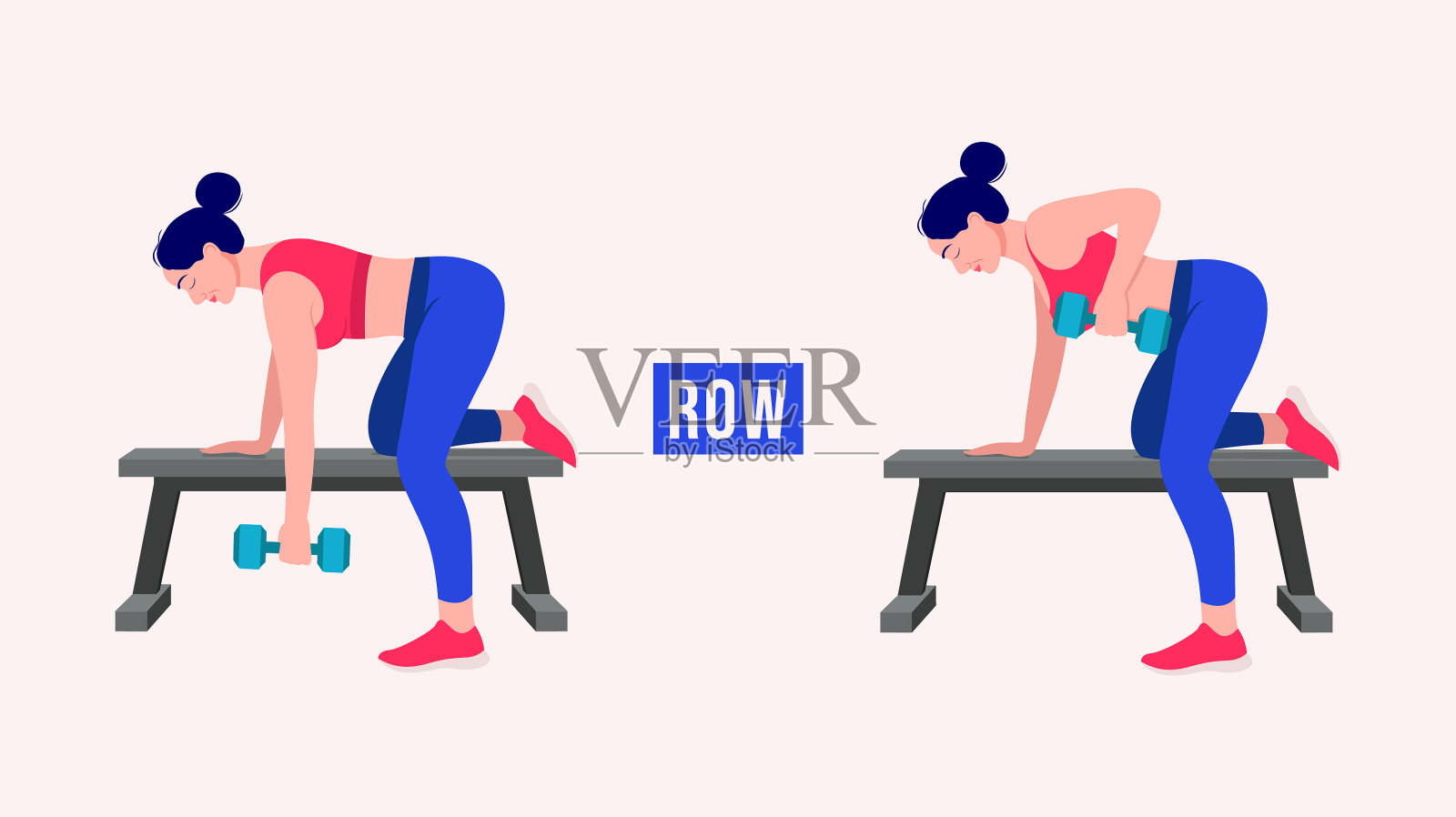 妇女运动健身插画图片素材